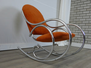 chromen  schommelstoel in Thonet style