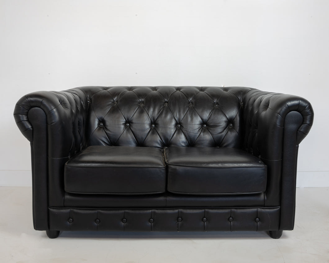 Vintage Chesterfield bank zwart