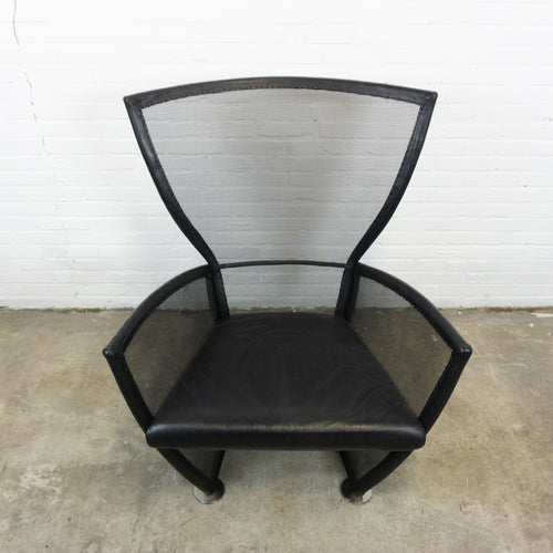 Italiaanse vintage Leren Lounge Chair van Paolo Nava, Arflex